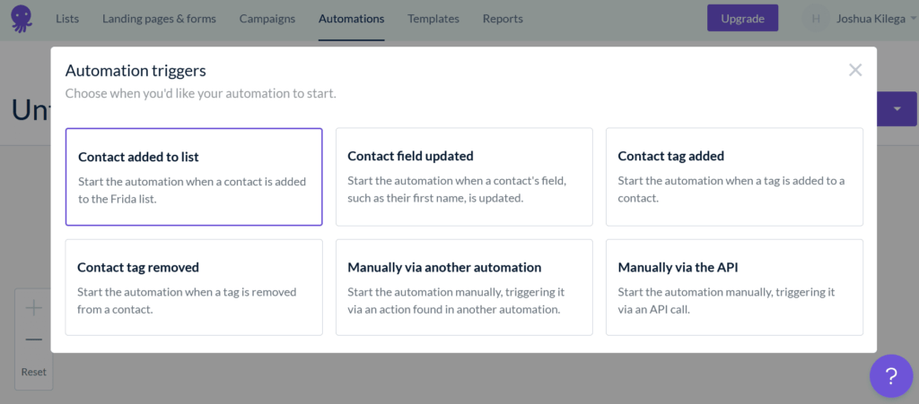 emailoctopus automation