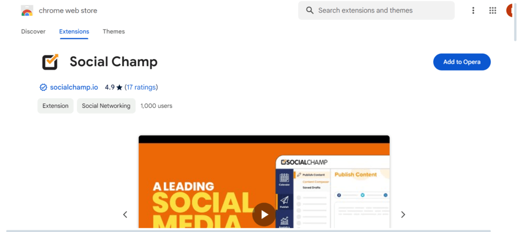 Chrome Extension socialchamp