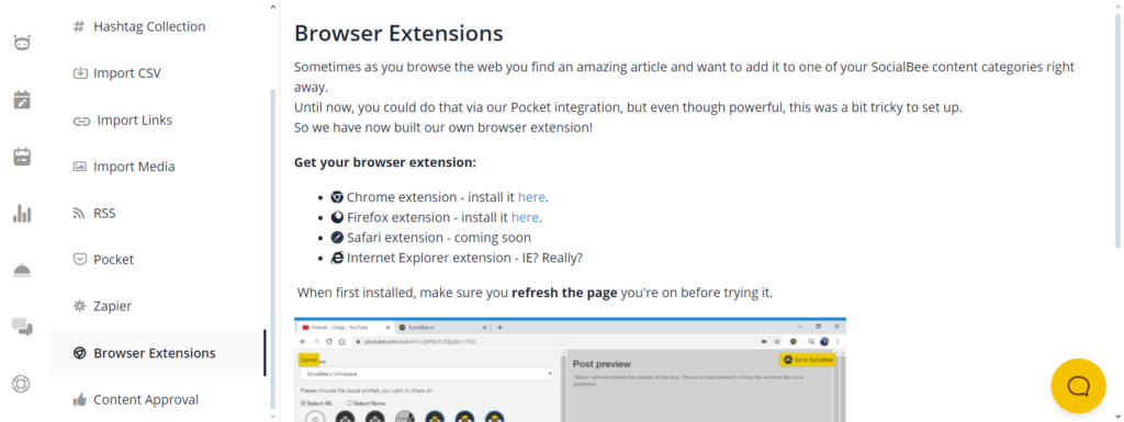 socialbee brower extention