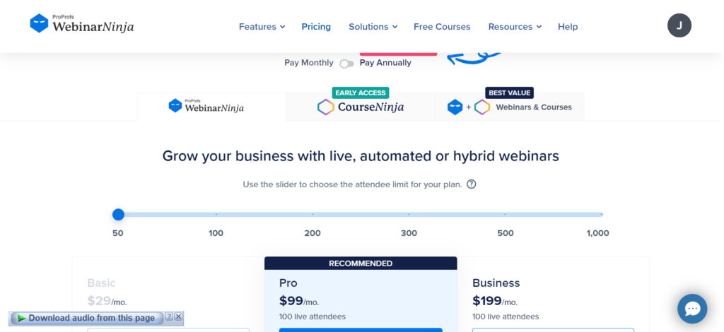 webinarninja pricing