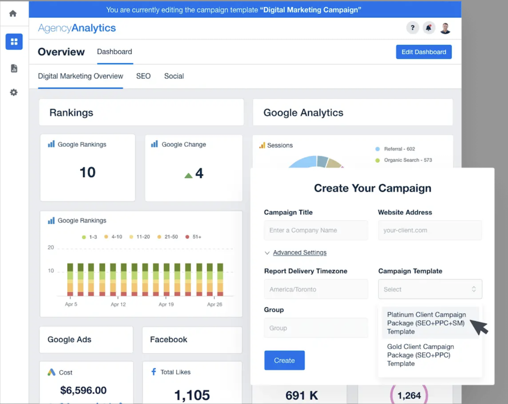 AgencyAnalytics campaign template