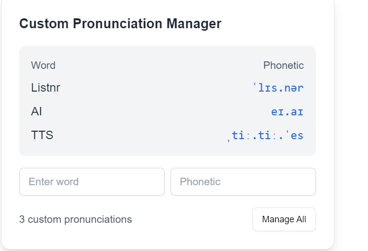Custom Pronunciations