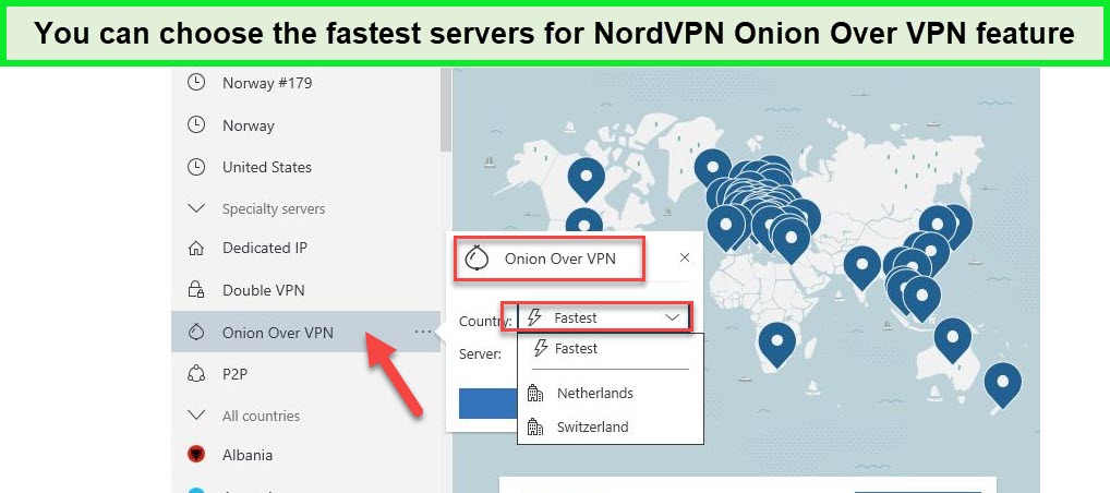 NordVPN onion over VPN feature