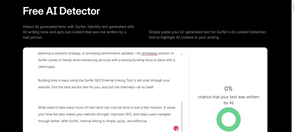 Surfer SEOs Free AI Detector