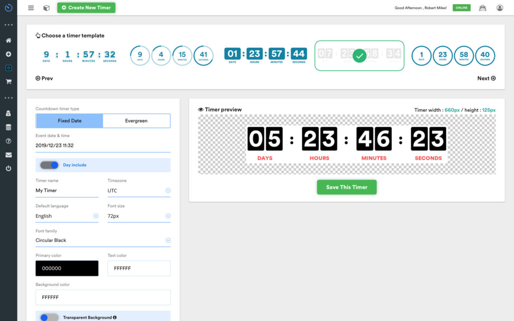 countdown timer responsive