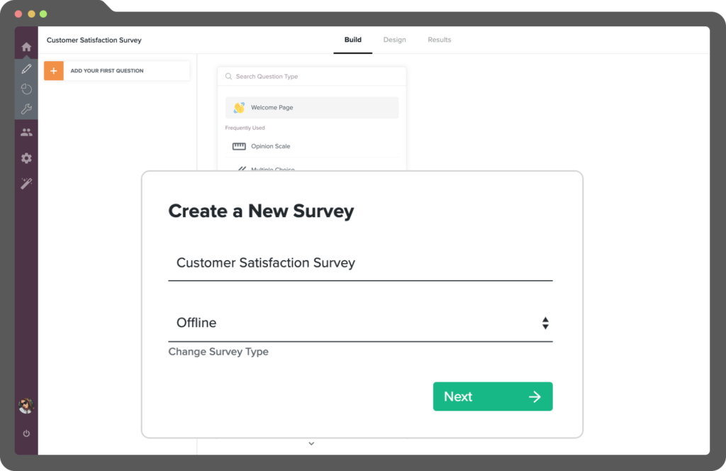 create surveys for the offline survey tool