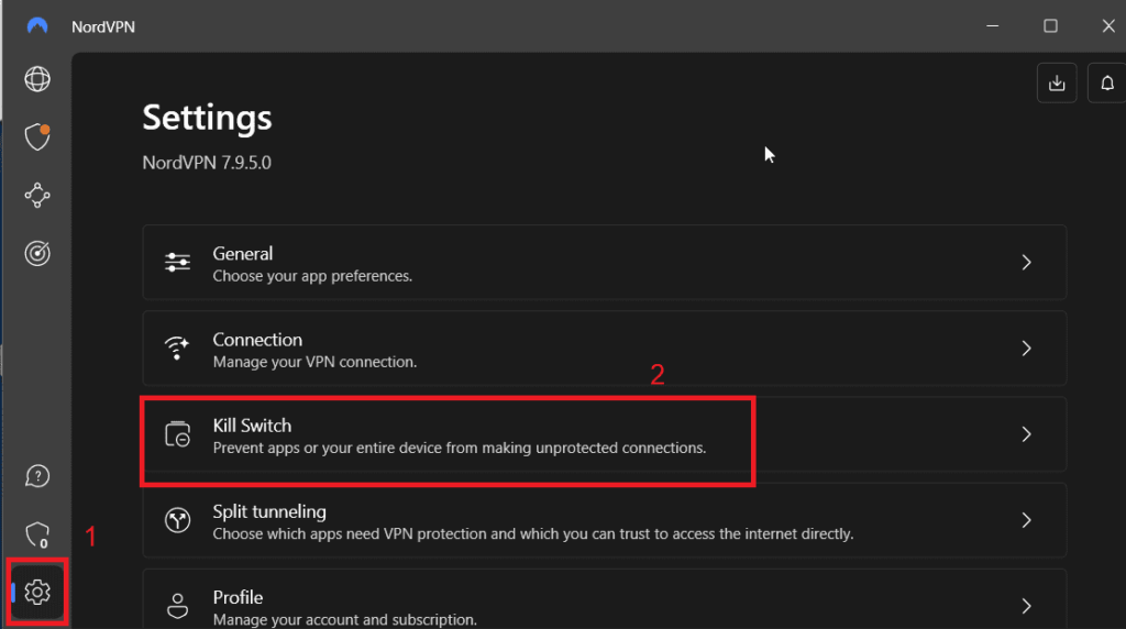 nordvpn kill switch