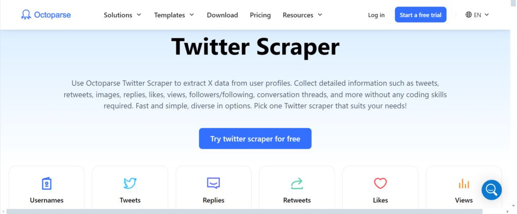 octoparse TWITTER SCRAPPER