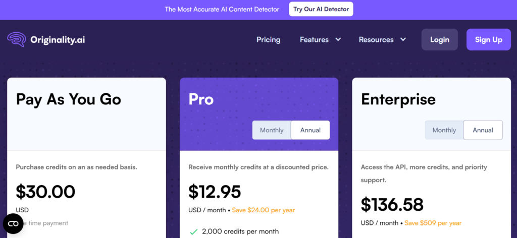 originality.ai pricing
