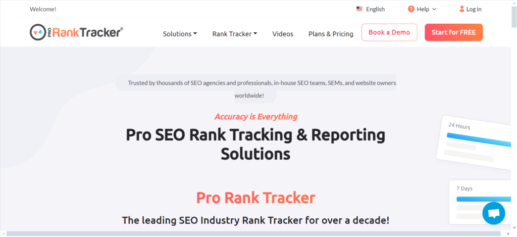 proranktracker Homepage