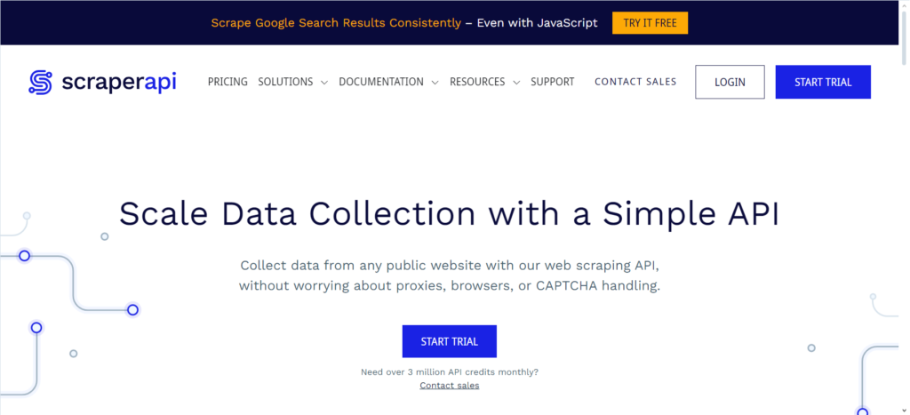scraperapi homepage