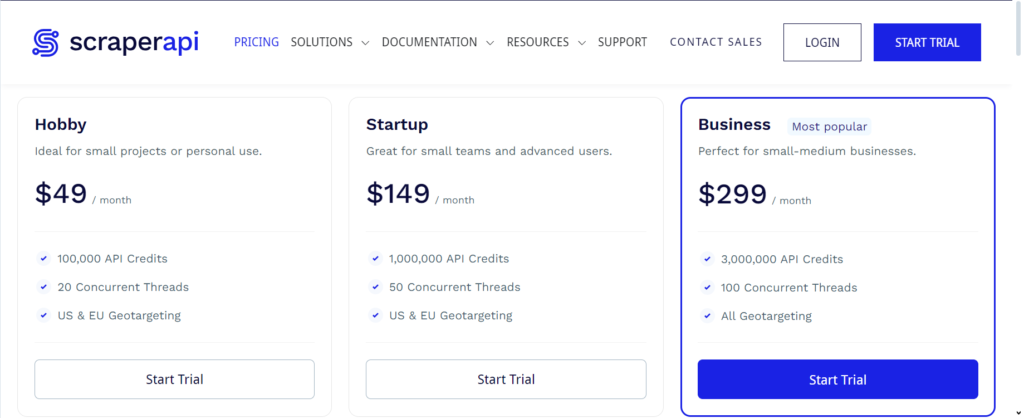 scraperapi pricing