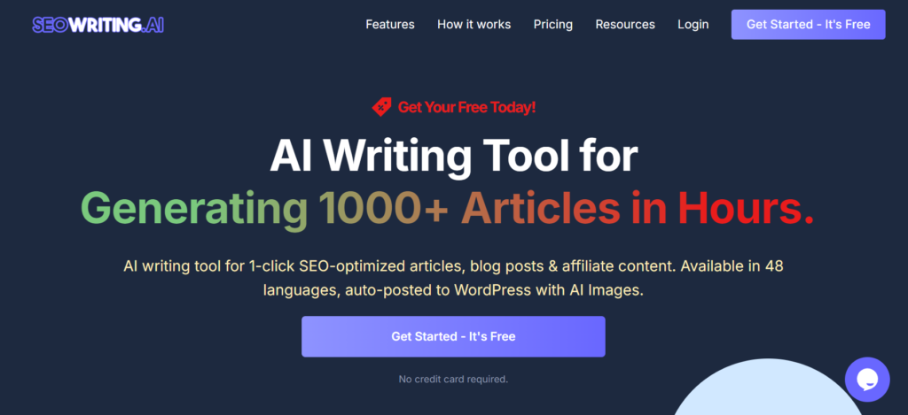 seowriting.ai homepage