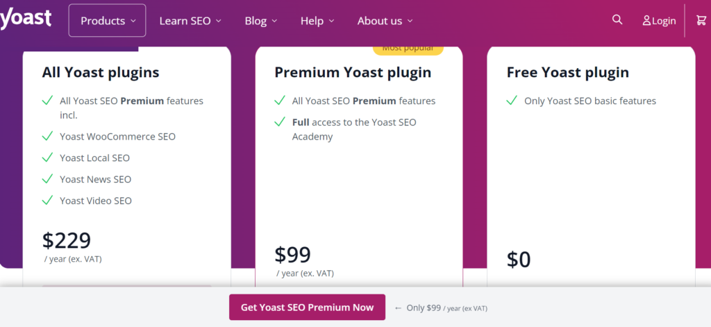 yoast pricing