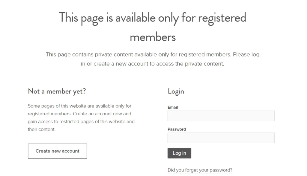 Member registration and login