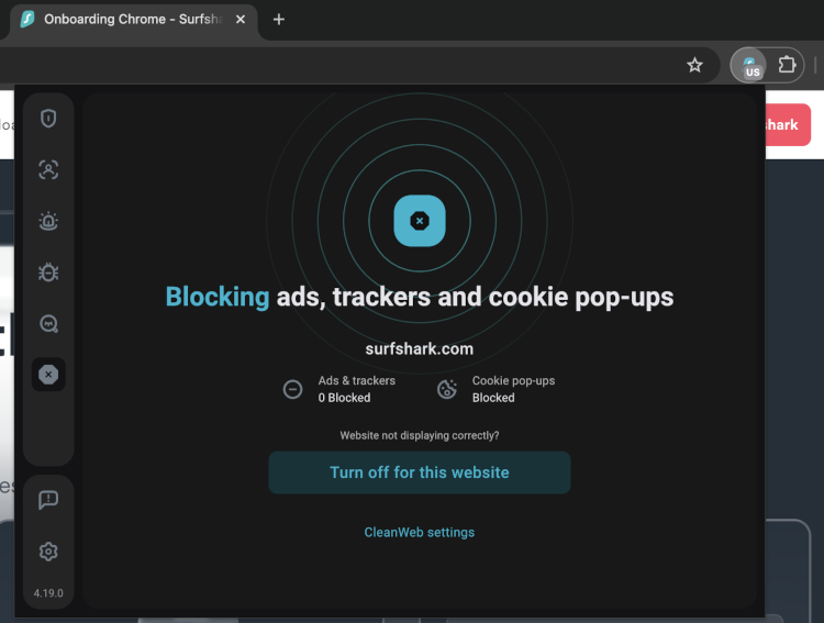 surfshark cleanweb interface