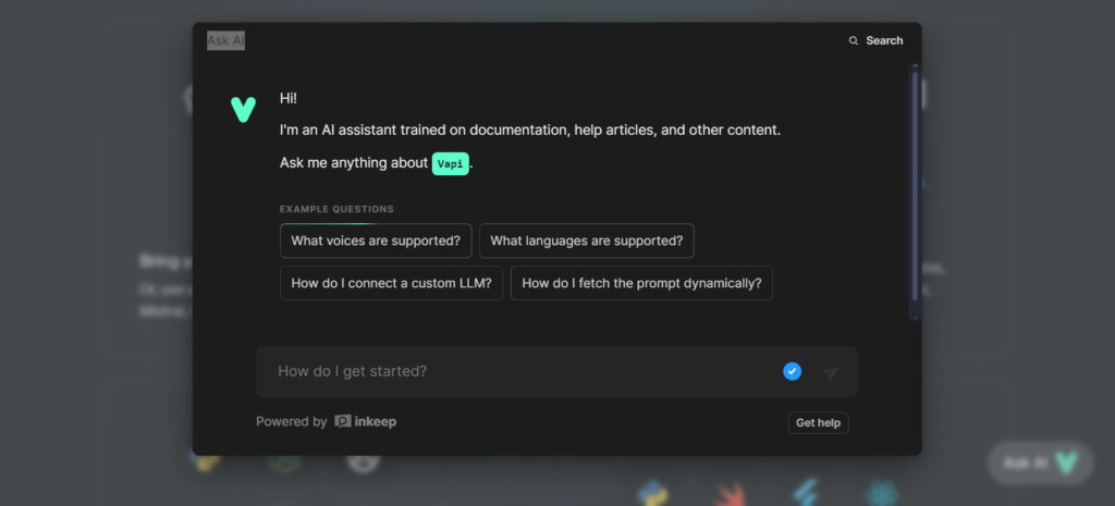 vapi.ai Ask AI